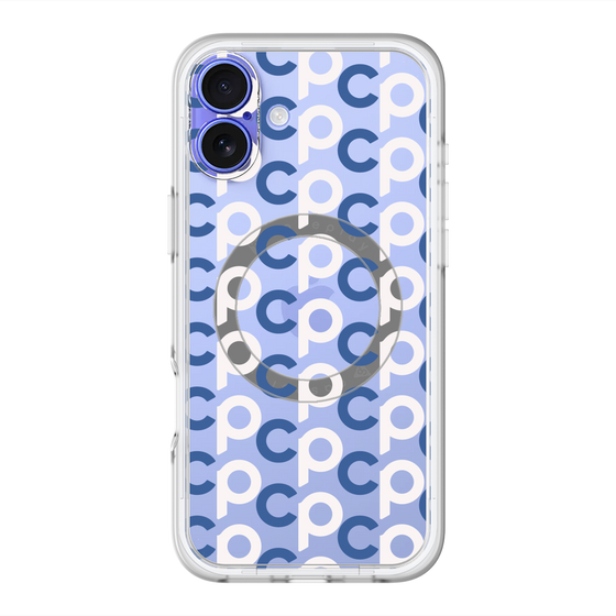 スリムプロテクションプレミアムケース with MagSafe［ オリジナル - CASEPLAYイニシャル総柄 - ネイビー ］