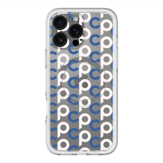 スリムプロテクションプレミアムケース with MagSafe［ オリジナル - CASEPLAYイニシャル総柄 - ネイビー ］