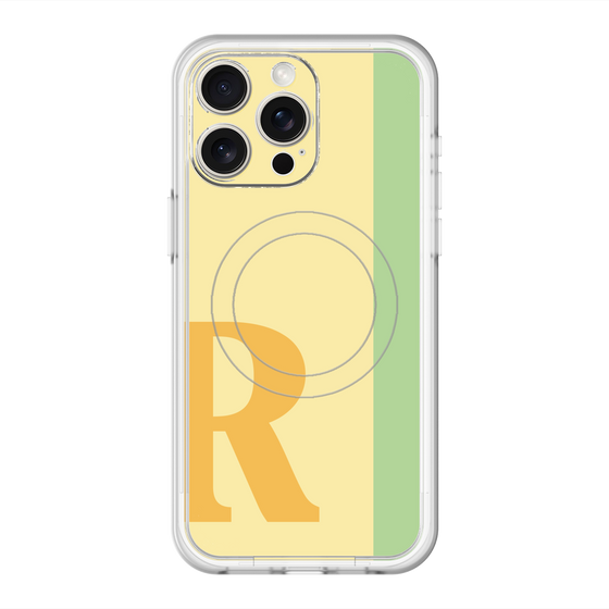 スリムプロテクションプレミアムケース with MagSafe［ オリジナル - initial color line - R yellow ］