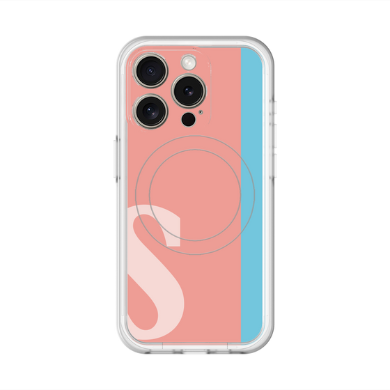スリムプロテクションプレミアムケース with MagSafe［ オリジナル - initial color line - S pink ］