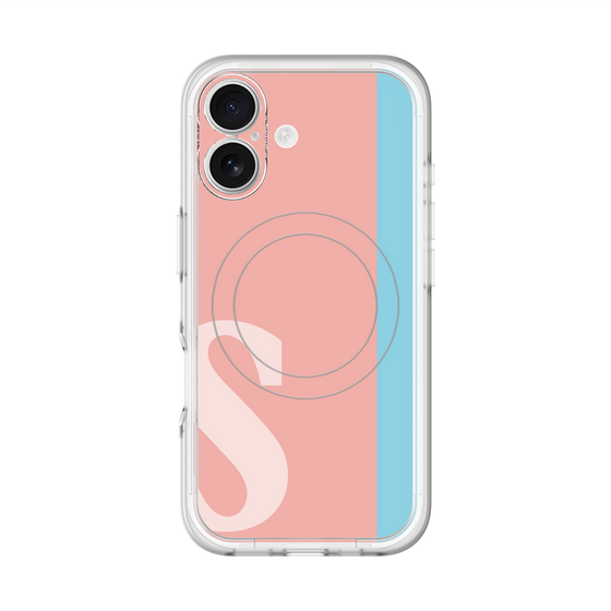 スリムプロテクションプレミアムケース with MagSafe［ オリジナル - initial color line - S pink ］