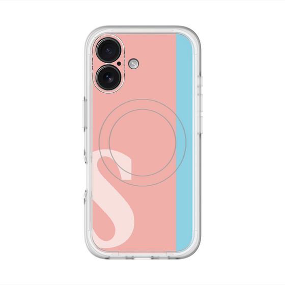 スリムプロテクションプレミアムケース with MagSafe［ オリジナル - initial color line - S pink ］