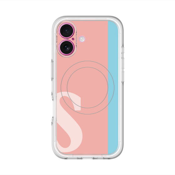 スリムプロテクションプレミアムケース with MagSafe［ オリジナル - initial color line - S pink ］