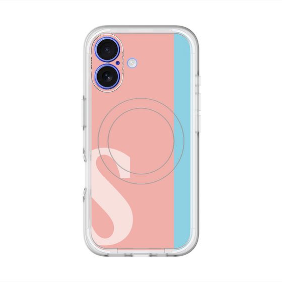 スリムプロテクションプレミアムケース with MagSafe［ オリジナル - initial color line - S pink ］