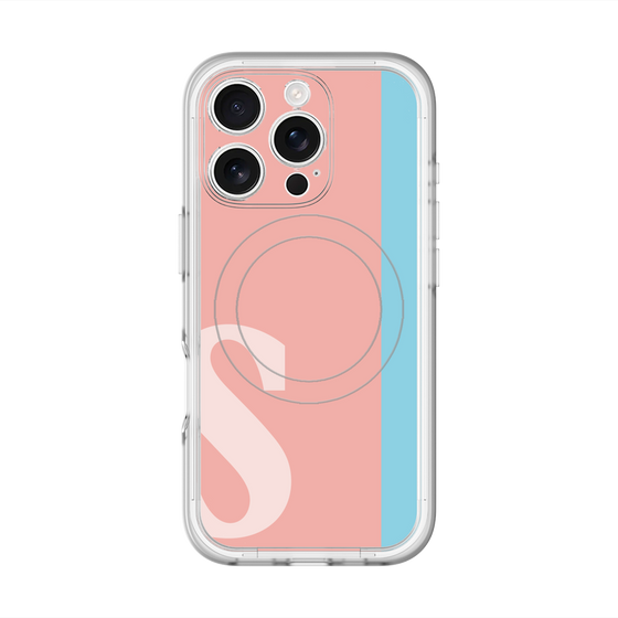 スリムプロテクションプレミアムケース with MagSafe［ オリジナル - initial color line - S pink ］