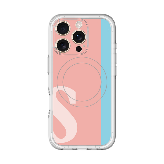 スリムプロテクションプレミアムケース with MagSafe［ オリジナル - initial color line - S pink ］