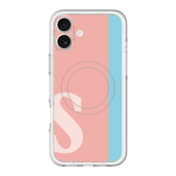 スリムプロテクションプレミアムケース with MagSafe［ オリジナル - initial color line - S pink ］