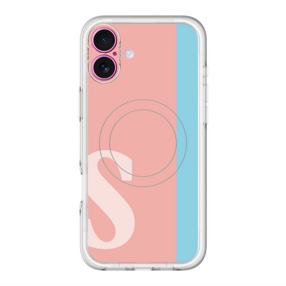 スリムプロテクションプレミアムケース with MagSafe［ オリジナル - initial color line - S pink ］