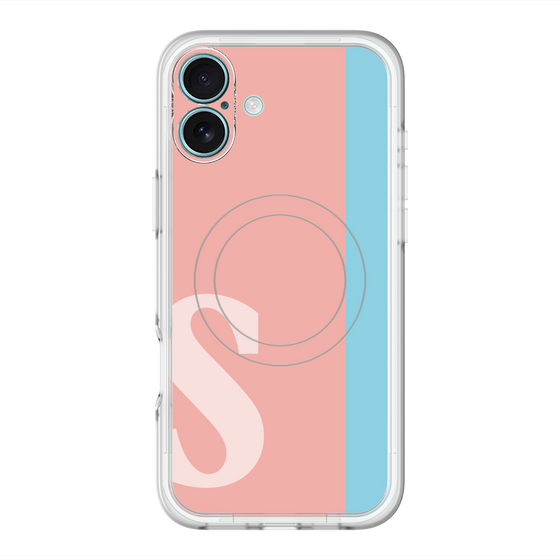 スリムプロテクションプレミアムケース with MagSafe［ オリジナル - initial color line - S pink ］