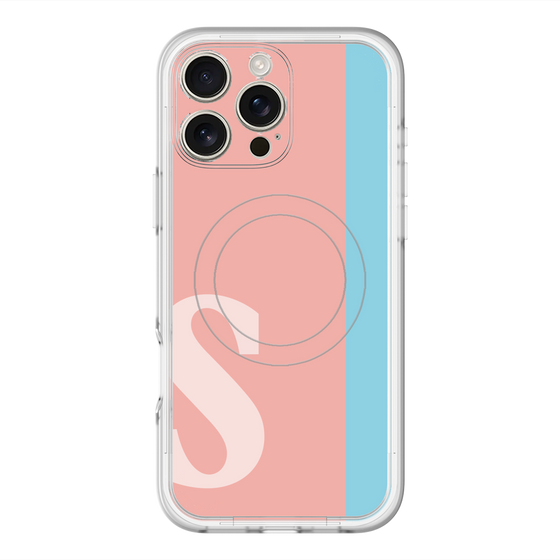 スリムプロテクションプレミアムケース with MagSafe［ オリジナル - initial color line - S pink ］