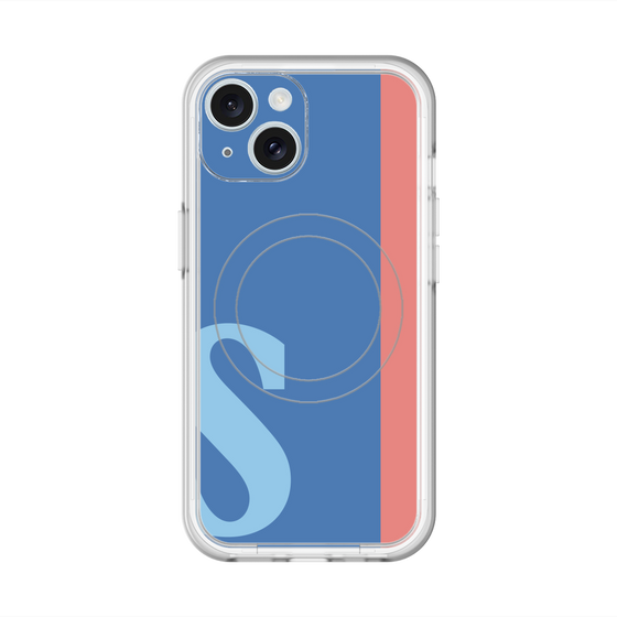 スリムプロテクションプレミアムケース with MagSafe［ オリジナル - initial color line - S blue ］