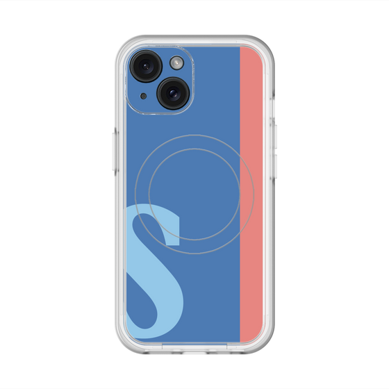 スリムプロテクションプレミアムケース with MagSafe［ オリジナル - initial color line - S blue ］