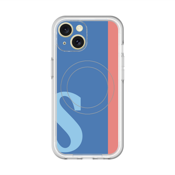 スリムプロテクションプレミアムケース with MagSafe［ オリジナル - initial color line - S blue ］