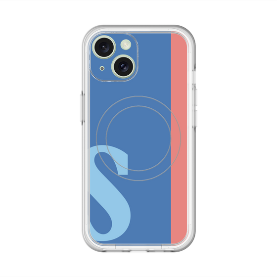 スリムプロテクションプレミアムケース with MagSafe［ オリジナル - initial color line - S blue ］