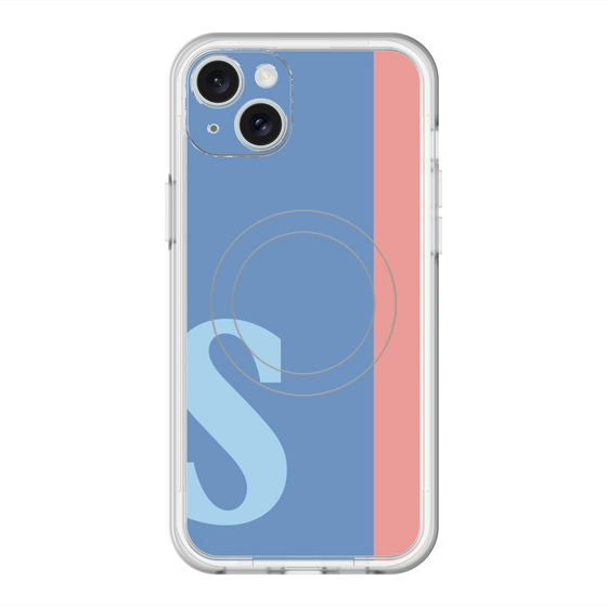 スリムプロテクションプレミアムケース with MagSafe［ オリジナル - initial color line - S blue ］