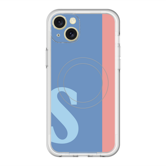スリムプロテクションプレミアムケース with MagSafe［ オリジナル - initial color line - S blue ］