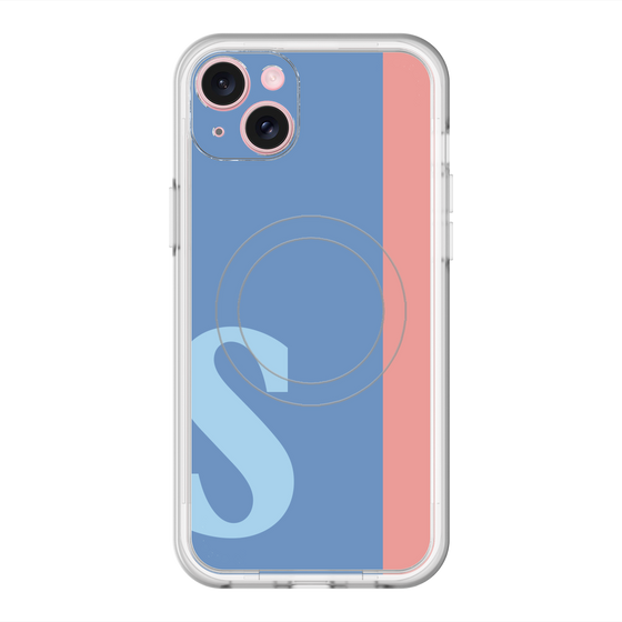 スリムプロテクションプレミアムケース with MagSafe［ オリジナル - initial color line - S blue ］