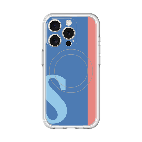 スリムプロテクションプレミアムケース with MagSafe［ オリジナル - initial color line - S blue ］