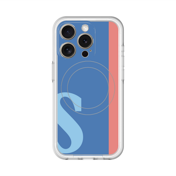 スリムプロテクションプレミアムケース with MagSafe［ オリジナル - initial color line - S blue ］