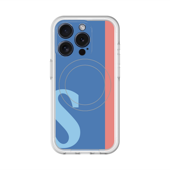 スリムプロテクションプレミアムケース with MagSafe［ オリジナル - initial color line - S blue ］