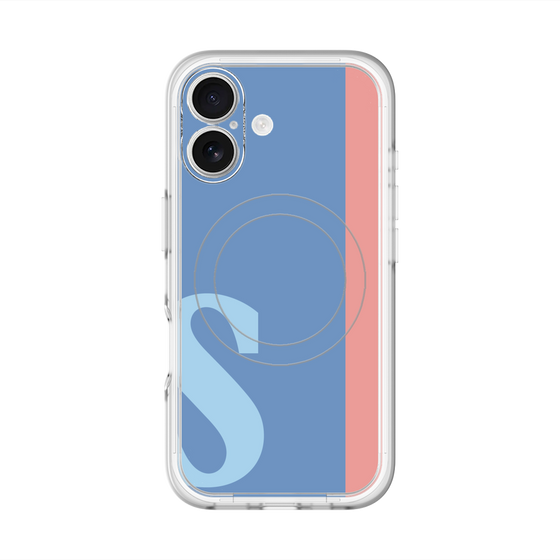 スリムプロテクションプレミアムケース with MagSafe［ オリジナル - initial color line - S blue ］