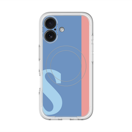 スリムプロテクションプレミアムケース with MagSafe［ オリジナル - initial color line - S blue ］