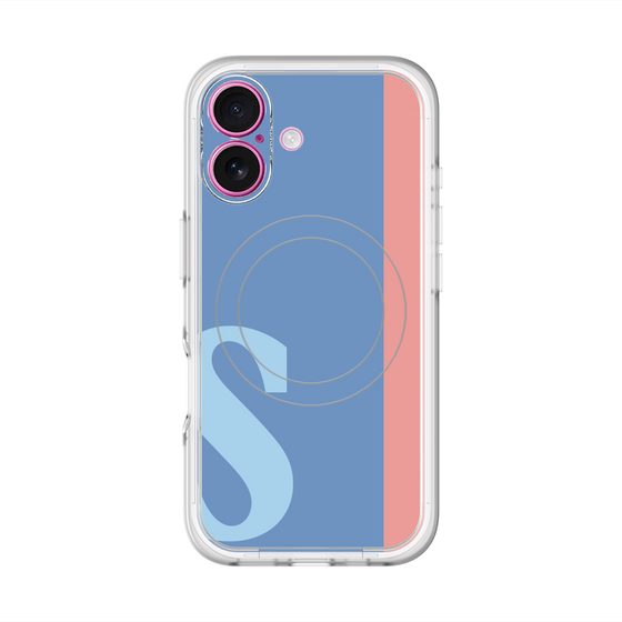 スリムプロテクションプレミアムケース with MagSafe［ オリジナル - initial color line - S blue ］