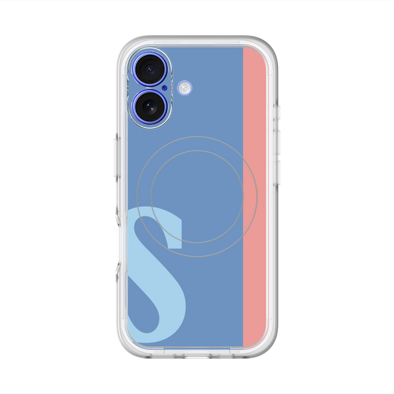 スリムプロテクションプレミアムケース with MagSafe［ オリジナル - initial color line - S blue ］