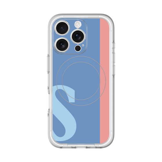 スリムプロテクションプレミアムケース with MagSafe［ オリジナル - initial color line - S blue ］
