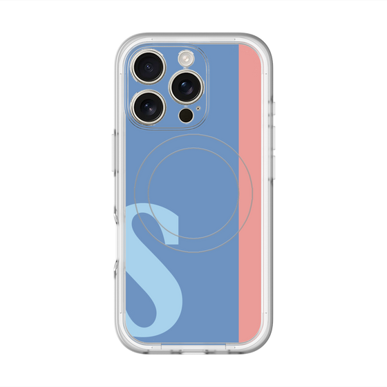 スリムプロテクションプレミアムケース with MagSafe［ オリジナル - initial color line - S blue ］