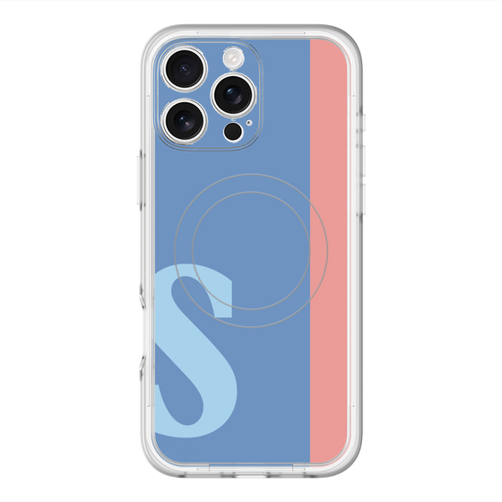 スリムプロテクションプレミアムケース with MagSafe［ オリジナル - initial color line - S blue ］