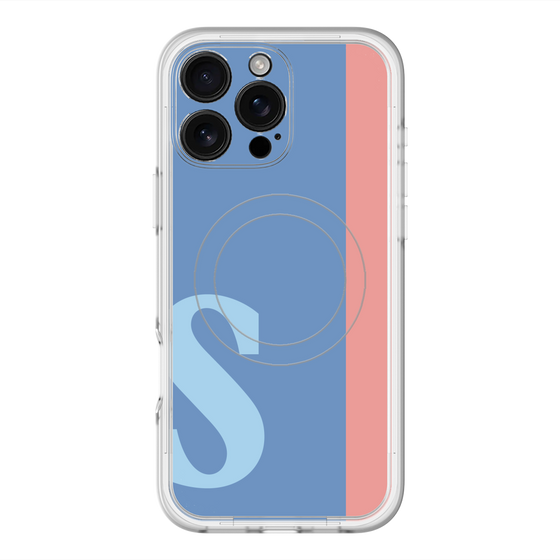 スリムプロテクションプレミアムケース with MagSafe［ オリジナル - initial color line - S blue ］
