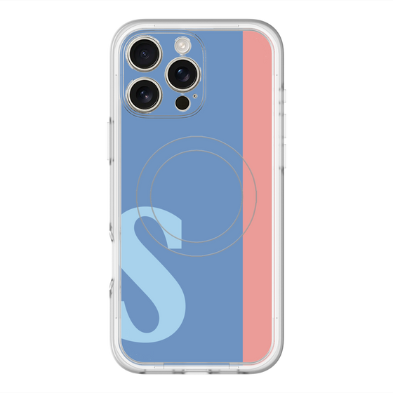 スリムプロテクションプレミアムケース with MagSafe［ オリジナル - initial color line - S blue ］