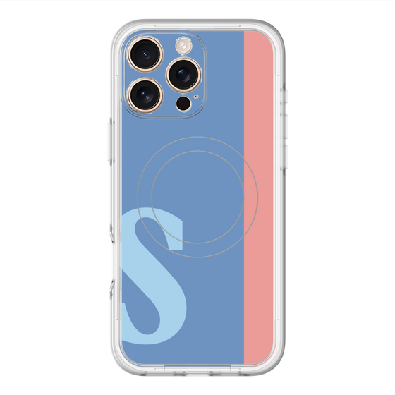 スリムプロテクションプレミアムケース with MagSafe［ オリジナル - initial color line - S blue ］
