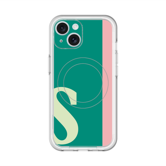 スリムプロテクションプレミアムケース with MagSafe［ オリジナル - initial color line - S green ］