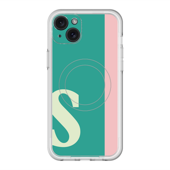 スリムプロテクションプレミアムケース with MagSafe［ オリジナル - initial color line - S green ］