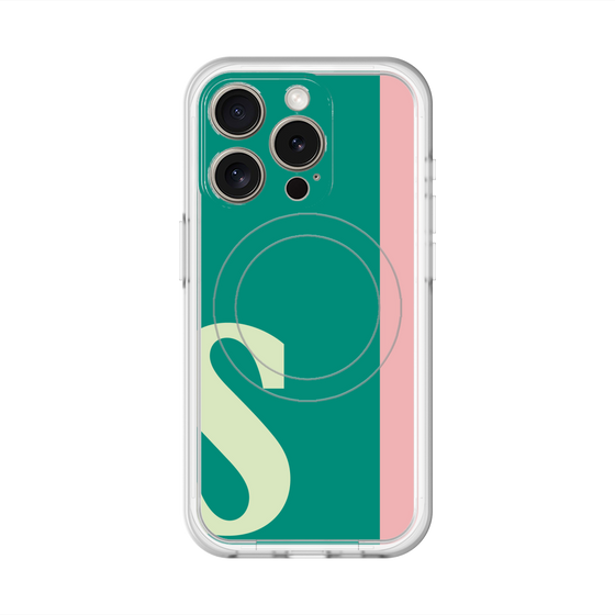 スリムプロテクションプレミアムケース with MagSafe［ オリジナル - initial color line - S green ］