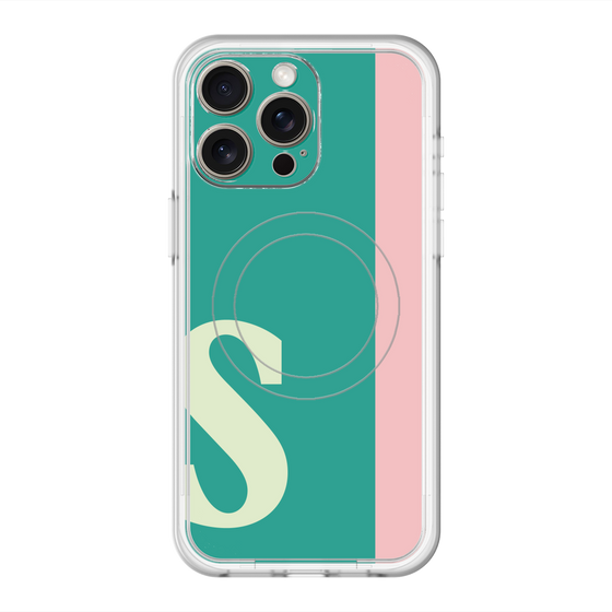 スリムプロテクションプレミアムケース with MagSafe［ オリジナル - initial color line - S green ］