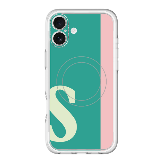 スリムプロテクションプレミアムケース with MagSafe［ オリジナル - initial color line - S green ］
