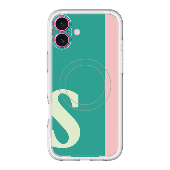 スリムプロテクションプレミアムケース with MagSafe［ オリジナル - initial color line - S green ］
