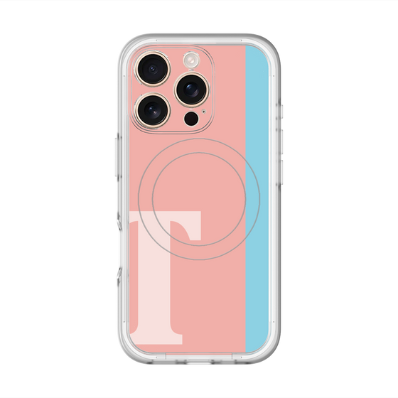 スリムプロテクションプレミアムケース with MagSafe［ オリジナル - initial color line - T pink ］