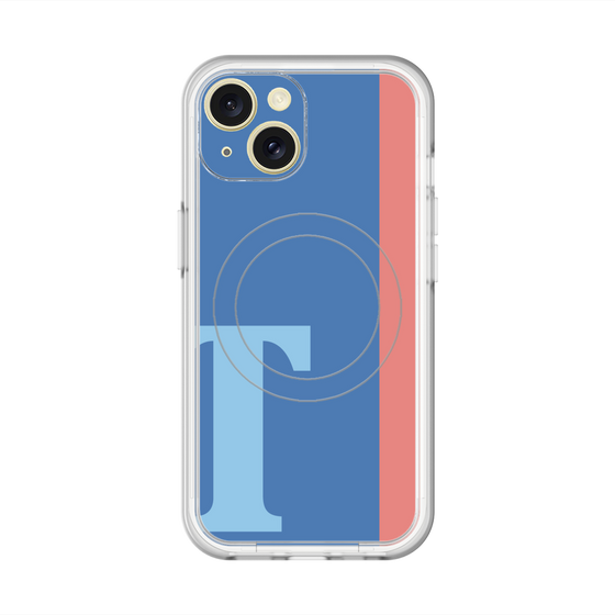 スリムプロテクションプレミアムケース with MagSafe［ オリジナル - initial color line - T blue ］