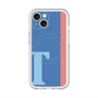 スリムプロテクションプレミアムケース with MagSafe［ オリジナル - initial color line - T blue ］