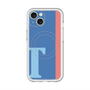 スリムプロテクションプレミアムケース with MagSafe［ オリジナル - initial color line - T blue ］