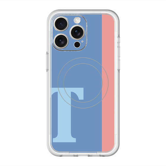 スリムプロテクションプレミアムケース with MagSafe［ オリジナル - initial color line - T blue ］