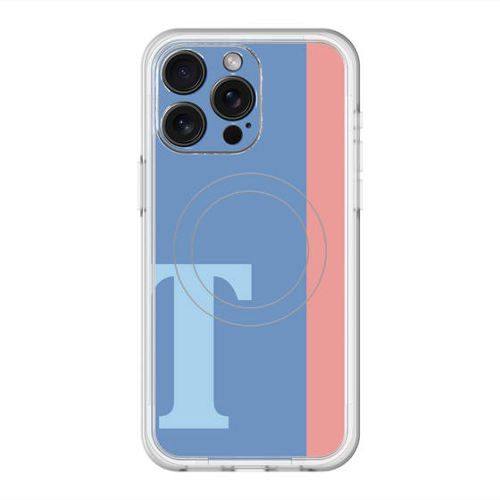 スリムプロテクションプレミアムケース with MagSafe［ オリジナル - initial color line - T blue ］