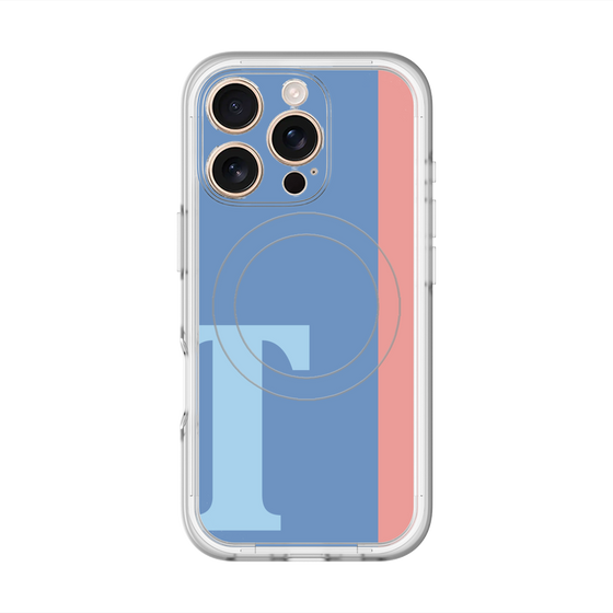 スリムプロテクションプレミアムケース with MagSafe［ オリジナル - initial color line - T blue ］