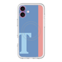 スリムプロテクションプレミアムケース with MagSafe［ オリジナル - initial color line - T blue ］