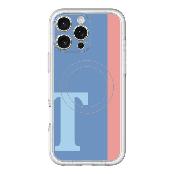 スリムプロテクションプレミアムケース with MagSafe［ オリジナル - initial color line - T blue ］