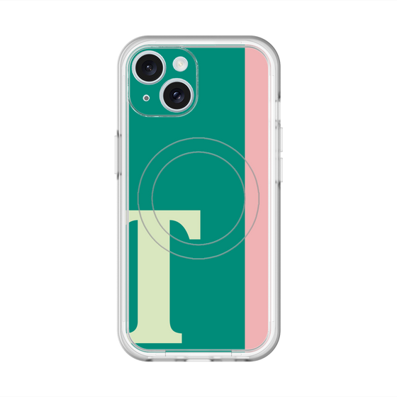 スリムプロテクションプレミアムケース with MagSafe［ オリジナル - initial color line - T green ］